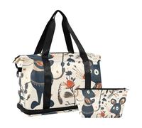 Cuento de hadas lindo lujo ratas lona viaje Weekender Gear Bag con correa ajustable para avión viaje plegable, cuento de hadas lindo ratas de lujo, 1 tamaño, cuento de hadas ratas de fantasía lindas,