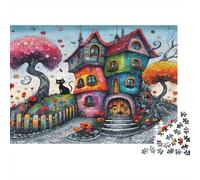 Cuento de Hadas Rompecabezas 1000 Piezas Papel para Adultos Decorativo, Gato Dibujo Animado Puzzle Papel Grueso Relajante Ejercicio Mental 70x50cm/1000pcs