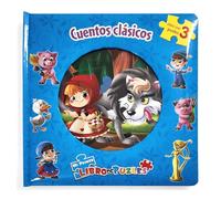 Cuentos Clásicos Mi Primer Libro de Puzles - Rompecabezas para niños, libro de cartón de 10 páginas, 3 puzzles para disfrutar