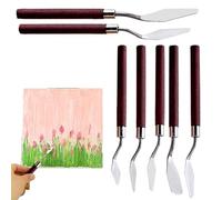 Cuentos De Paleta De Espátula - Espátula De Pintura De Madera, 7pcs Kit De Cuchillos Espátula | Espátula De Pintura Flexible Con Asas De Madera, Ideal Para Pinturas Al óleo Y Acrílico