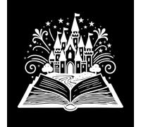 Cuentos míticos y arte de libros mágicos Calcomanías de pared de papel adhesivo 67.2x72.5cm Embellecimiento de paredes Blanco