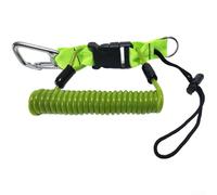 Cuerda antipérdida de acero inoxidable para cámaras y luces de buceo con extensión máxima de 130 cm y sistema de hebilla segura (verde)