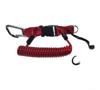 Cuerda antipérdida de acero inoxidable para cámaras y luces de buceo con extensión máxima de 130 cm y sistema de hebilla segura (rojo)