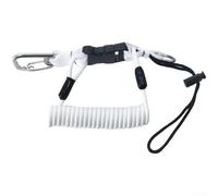 Cuerda antipérdida de acero inoxidable para cámaras y luces de buceo con extensión máxima de 130 cm y sistema de hebilla segura (blanco)