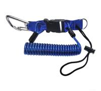 Cuerda antipérdida de acero inoxidable para cámaras y luces de buceo con extensión máxima de 130 cm y sistema de hebilla segura (azul)