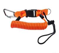 Cuerda antipérdida de acero inoxidable para cámaras y luces de buceo con extensión máxima de 130 cm y sistema de hebilla segura (naranja)