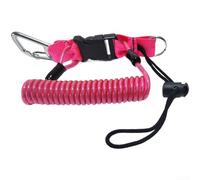 Cuerda antipérdida de acero inoxidable para cámaras y luces de buceo con extensión máxima de 130 cm y sistema de hebilla segura (rosa)