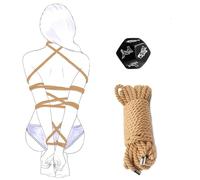 Cuerda BDSM de algodón 5 m cubo erótico 12 caras - set ultra suave para juegos sensuales en pareja - ideal para roll-play y retos íntimos
