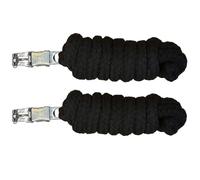 Cuerda con gancho de pánico para caballo, en diferentes diseños elegantes, correa de guía, cuerda de amarre, pony, burro, cabra (negro negro)