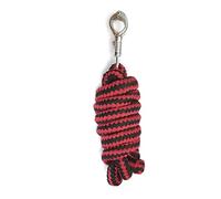 Cuerda con gancho de pánico para caballo, punto de conexión en varios diseños elegantes, correa de guía, cuerda de atar pony, burro, cabra (rojo/negro)
