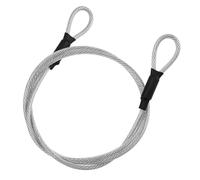 Cuerda de acero con ojales, 1,2 m x diámetro 5 mm, cable de acero inoxidable con ojales, cable de seguridad plateado, cable de seguridad duradero, para muebles de terraza, bicicleta, antirrobo