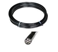 Cuerda de Acero inoxidable Cable de cuerda de alambre de acero inoxidable 304 recubierto de plástico de PVC negro, diámetro de 0,38-6MM después de cubrir el cable de acero blando Flexible(0.5mmX100met
