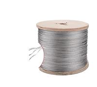 Cuerda de Acero inoxidable Cuerda de alambre de acero inoxidable 304, Cable suave de pesca, tendedero de elevación a prueba de herrumbre, estructura de 7x7, diámetro de 0,3mm-4,0mm(0.6mm,1Meter)
