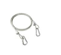 Cuerda de alambre acero inoxidable recubierta PVC Eslinga Conjuntos elevación cable Línea tela con fuertes bucles ojo y ganchos a presión(8 meters,5mm diameter)