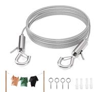 Cuerda de Alambre, Colgador de Cuerda de Acero Austable, Tensor de Cuerda de Acero Inoxidable de 5 Arroz, con Ganchos, para Cuerda de Tienda, Tendedero y Cuerda de Cortina de Ducha, Plateado
