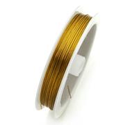 Cuerda de Alambre para Abalorios de 0,3-1 mm, Hilo de Pesca Resistente, para Hacer Joyas, Manualidades, Dorado, diámetro 0,5 mm, Longitud 25 m