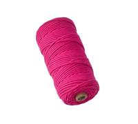 Cuerda de algodón de colores trenzados de 3 mm y 100 m for proyectos de manualidades y tejidos DIY(Rose red 3mm)