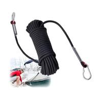 Cuerda de Amarre de 5-50 m de Longitud y 1/2" de diámetro, de Grado Marino, for Kayak, Canoa, pontón, Senderismo, espeleología, 2,5 toneladas/5511 LB(Black,L 50m)