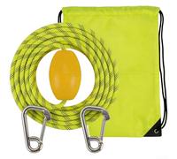 Cuerda de anclaje flotante amarilla neón con tiras reflectantes y boya de PVC para kayak, canoa, barco pequeño, rafting, deportes acuáticos, equipo de seguridad de 19.7 pies de longitud, incluye bolsa