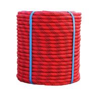 Cuerda de Aparejo, Cuerda de poliéster Trenzada Doble roja para toros - 16 mm, 40 m, 48 hebras. Cuerda de Aparejo Resistente para arboristas, Trabajos con árboles, Camping, Senderismo, colum