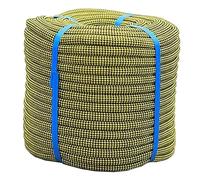 Cuerda de Aparejo, Multiusos, de poliéster Trenzado Amarillo de 10 a 60 m, 48 hebras, Cuerda de Aparejo para arboristas, Ideal para construcción, navegación, Amarre de Anclas, muelles, logís