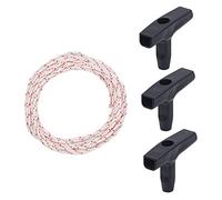 Cuerda de Arranque de Retroceso 10 Metros 3,0 mm, Cuerda de Arranque para Cortacésped, Mango de Arranque de Retroceso, Cuerda de Arranque Cortacesped de Retroceso, con 3 Piezas Asa de Arranque