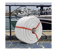 Cuerda de barco de 10-100 m de largo, 12-20 mm, color blanco, grado marino, de nailon trenzado trenzado, línea de muelle para amarre, yates, kayaks, pontones, motos acuáticas, canoas (14 mm, 80 m)