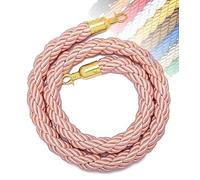 Cuerda de barrera 1/1,5/2/2,5/3,0 m, 11 colores, cuerdas for colas con ganchos for postes, divisor, control multitudes en el hotel, dorado(Pink,3.0M)