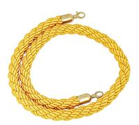 Cuerda de barrera con mosquetón, 1,5 m, cuerda amarilla para gestión de colas de hotel, control de multitudes, duradera y flexible, 2,8 cm de ancho