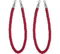 Cuerda de barrera Cuerdas con postes retorcidos Barrier Rope 2 Pcs Multicolor 60-300cm 32mm Hemp Braided With Silver Snap Hooks(Red,250cm/8ft)