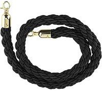 Cuerda de barrera Cuerdas con postes retorcidos Black Twisted Hemp Braided Barrier Rope With Stainless Steel Hooks 1.5-5m(1 Pack,4M/13Ft)