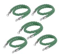 Cuerda de barrera Cuerdas con postes retorcidos Crowd Control Braided Hemp Rope Barrier with Hooks Multicolor 2ft-13ft 5pcs(Green B,5ft/155cm)