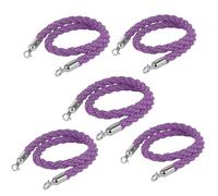 Cuerda de barrera Cuerdas con postes retorcidos Crowd Control Braided Hemp Rope Barrier with Hooks Multicolor 2ft-13ft 5pcs(Purple,4.9ft/150cm)