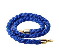 Cuerda de barrera Cuerdas con postes retorcidos Queue Barrier Rope With Metal Hooks Nylon Braided Multicolor 1-3m(Blue,1.5M/59In/5Ft)