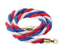 Cuerda de barrera Cuerdas con postes retorcidos Queue Barrier Rope With Metal Hooks Nylon Braided Multicolor 1-3m(A,1.5M/59In/5Ft)