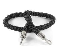 Cuerda de barrera Cuerdas con postes retorcidos Queue Barrier Stanchion Rope With Metal Hooks Multicolor 2ft To 10ft(Black a,3.3ft/100cm)