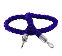 Cuerda de barrera Cuerdas con postes retorcidos Queue Barrier Stanchion Rope With Metal Hooks Multicolor 2ft To 10ft(Blue a,5ft/150cm)