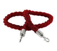 Cuerda de barrera Cuerdas con postes retorcidos Queue Barrier Stanchion Rope With Metal Hooks Multicolor 2ft To 10ft(Red a,5ft/150cm)