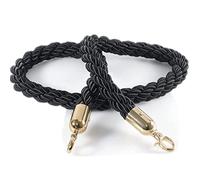 Cuerda de barrera Cuerdas con postes retorcidos Queue Barrier Stanchion Rope With Metal Hooks Multicolor 2ft To 10ft(Black B,9ft/274cm)