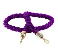 Cuerda de barrera Cuerdas con postes retorcidos Queue Barrier Stanchion Rope With Metal Hooks Multicolor 2ft To 10ft(Purple B,5ft/150cm)