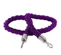 Cuerda de barrera Cuerdas con postes retorcidos Queue Barrier Stanchion Rope With Metal Hooks Multicolor 2ft To 10ft(Purple a,5ft/150cm)