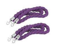 Cuerda de barrera Cuerdas con postes retorcidos Twisted Hemp Queue Rope Crowd Control Barrier Multicolor 60cm-300cm With Hooks(Purple-2pcs,180Cm/6Ft)