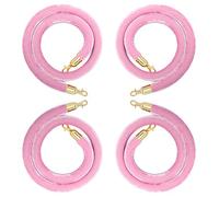 Cuerda De Barrera Cuerdas de línea de cola rosa para eventos de fiesta, 4 piezas de cuerda de barrera de control de multitudes colgante para disfraces/alfombra de boda/aire libre, cordón/línea de punt