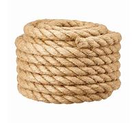 Cuerda de Barrera de 20mm para barandilla de Escalera/barandilla de balcón, Hilo Industrial para Tira y afloja, Columpios, Barcos, elevación y Escalada, suspensión de Cama/sofá, 20mm*20m, Beige
