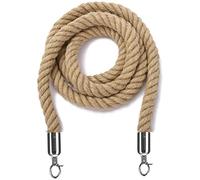 Cuerda de barrera de cola de gancho de 3/4/5/8 pies, cuerda de seguridad de cáñamo trenzado para organización de línea de eventos y separación de colas