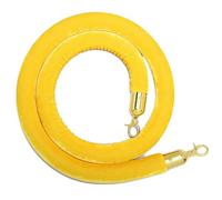 Cuerda de barrera de terciopelo amarillo de 7 pies con ganchos, cuerdas de seguridad decorativas para gestión de colas de hotel y eventos, cuerda de soporte de 2 m para control de multitudes