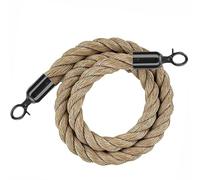 Cuerda de Barrera para Filas con Ganchos metálicos - Barrera de Seguridad de cáñamo Trenzado para Postes de Control de multitudes - Divisor de Cuerda Negra Duradera de 1/2/4 m (2-12 pies) pa