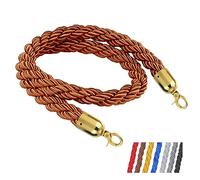 Cuerda de barrera trenzada/retorcida multicolor for fiestas de egresados, divisor de seguridad de barrera de línea de cola personalizada, concierto, alfombra roja, grandes inauguraciones/(Brown)
