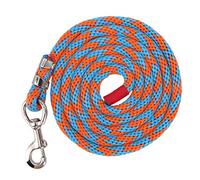 Cuerda de Caballo de Nylon, SOGA de Tracción Resistente, 3.5m con Gancho Grande, Antifricción y Durable - Material Premium, Uso Multipropósito para Caballos y Ganado (Azul Naranja)