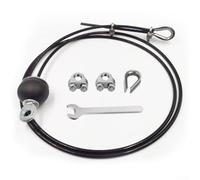 Cuerda de cable de polea de fitness de 5 mm, alambre de acero recubierto de plástico para gimnasio en casa y para entrenamiento de fuerza de máquina Smith, negro, 2 m de longitud (2 metros)